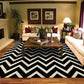 Premium Zig Zag Area Rug Stylish and Durable Living Room Bad Room Rug Pet-Friendly Design Easy-Clean Rug Long-Lasting Rug for Baby Large Black - 8X10