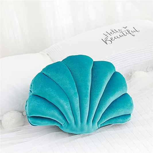 Seashell Throw Pillows for Couch,Outdoor Sea Shell Bed Pillows Decorative for Patio Furniture Sea Princess (Navy Blue, M)