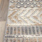 Distressed Geometric Indoor/Outdoor Beige Area Rug Modern Tribal Stripe, Durable Stain Resistant Perfect for Patio, Backyard, Deck and Outdoor Lounge 7'10" X 10'