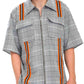 TAPED PLAID ZIP UP SHIRT