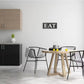 7 In. X 17 In. "EAT Black and White" by ND Art Printed Wood Wall Art
