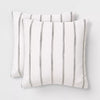 2Pk Square Cotton Woven Stripe Throw Pillows - Threshold
