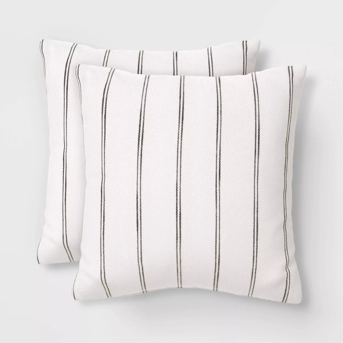 2Pk Square Cotton Woven Stripe Throw Pillows - Threshold