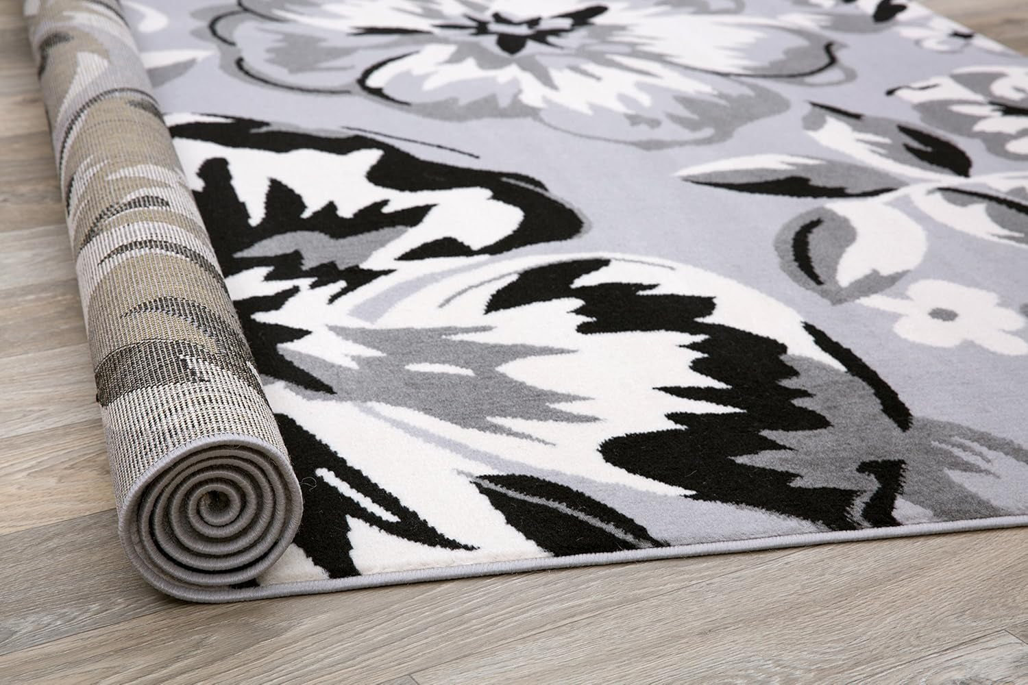 Modern Floral Area Rugs 9' X 12' Gray