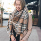 Flannel Frayed Edge Blanket Scarf