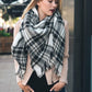Flannel Frayed Edge Blanket Scarf