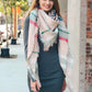 Flannel Frayed Edge Blanket Scarf