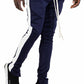 CLASSIC SLIM  FIT TRACK PANTS- NAVY/ WHITE