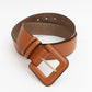 Sleek Square-Buckle Genuine Leather Belt