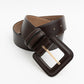 Sleek Square-Buckle Genuine Leather Belt