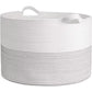 Cotton Rope Basket, 21.7 In. X 21.7 In. X 13.8 In. White Woven Baby Laundry Basket for Blankets